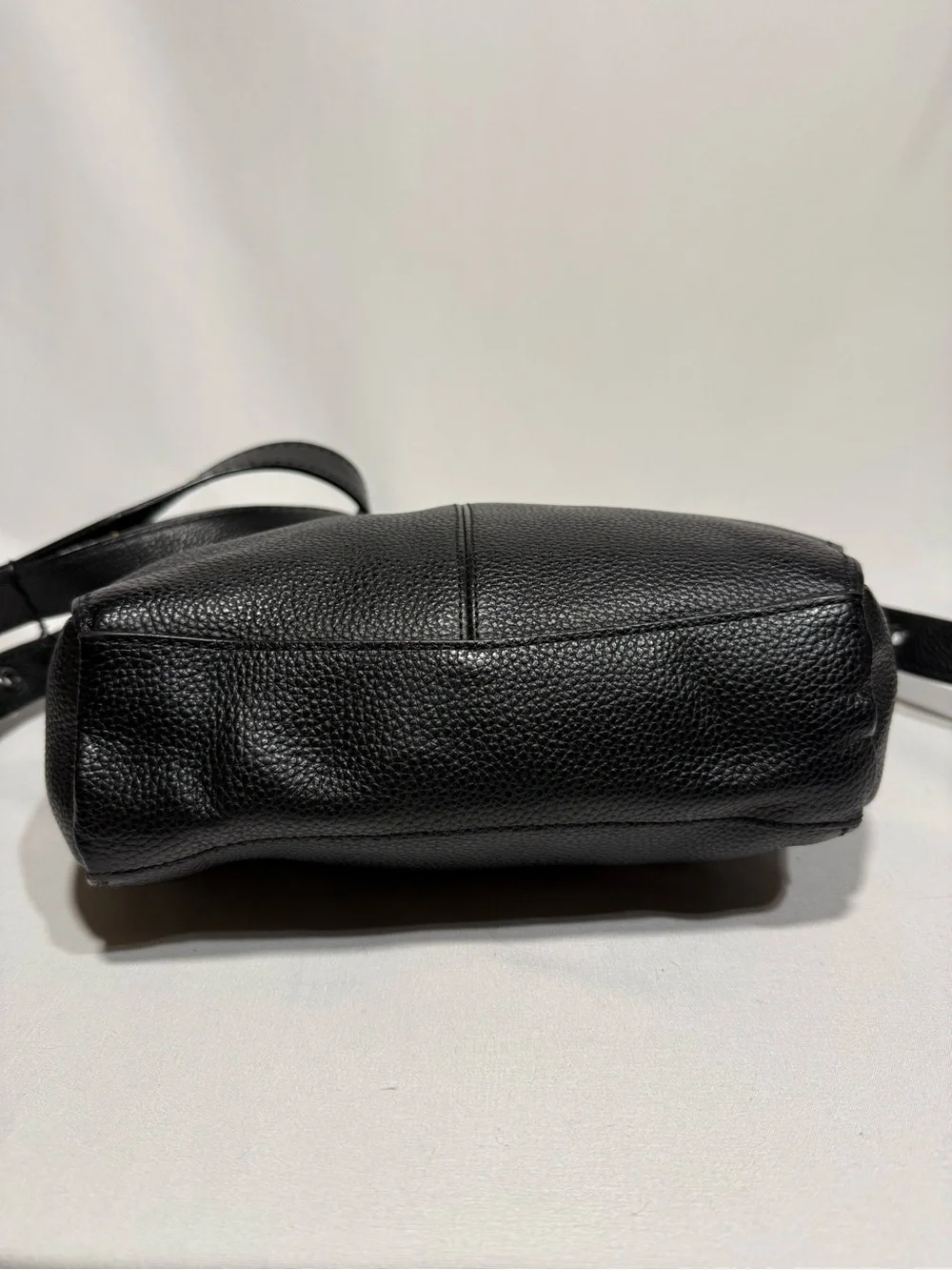 Coach Black Pebbled Leather Shoulder Bag with Adjustable Strap